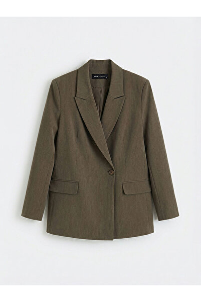 LC Waikiki Brown Double-Breasted Collar Women's Blazer Jacket