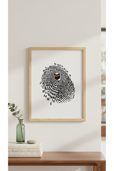 roys Modern Parmak İzi Formunda Kabe Tasarımlı Minimalist Tablo