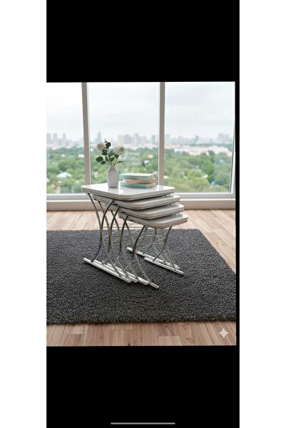 SERSEPETİM ROMA AY TAŞI KAR BEYAZ 4 LÜ ZİGON METAL