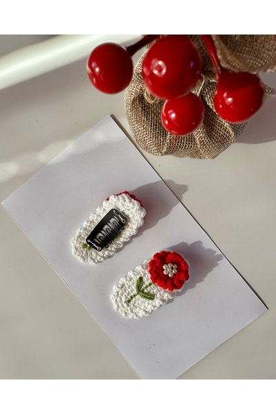 livadesign7 Newborn Baby Hair Clip Handmade Set of 2 Hairless Baby Hair Clip Set - Gift