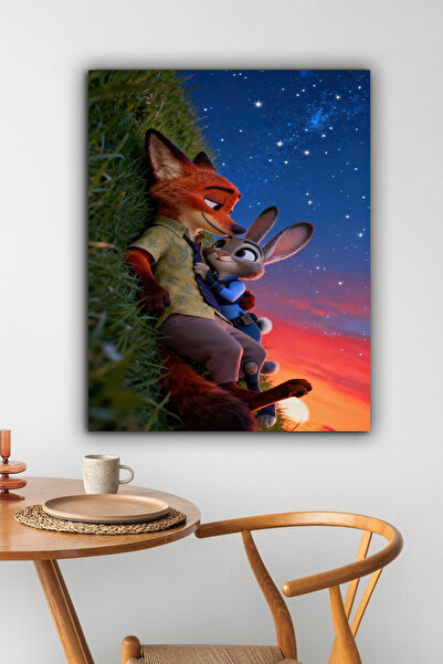 postercraft Zootopia Animasyon Nick & Judy Modern Panel Tablo Poster