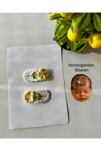 livadesign7 Newborn Baby Hair Clip Handmade Set of 2 Hairless Baby Hair Clip ...