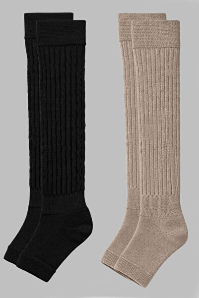 EFFE زوجان من الجوارب المطاطية فوق الركبة بدون أصابع، مصنوعة من القطن الأساسي