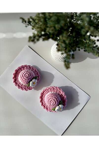 livadesign7 طقم قبعة كارما مصنوعة يدويًا مكون من قطعتين مع مشبك - هدية