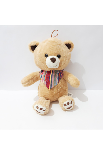 renkli çiçekler 30 cm Plush Toy Cute Bear with Kilim Patterned Scarf
