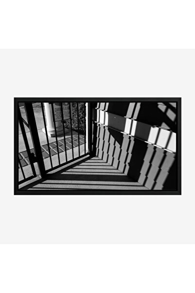 Tajridhome لوحة ظلال - بوابة حديدية - تباين أسود وأبيض - درامي - لوحات فنية م...