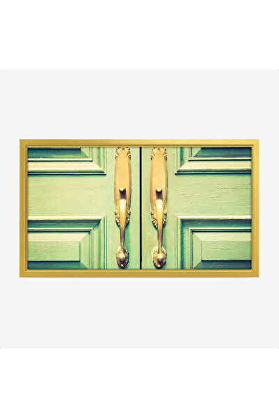 Tajridhome Door panel - Gold handles - Light green color - Calm - Modern art ...
