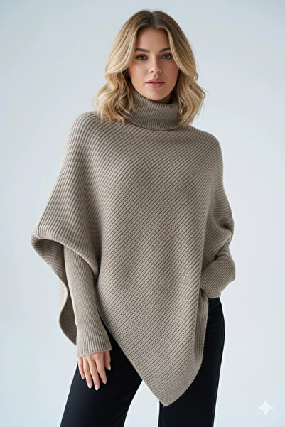 Lusin Pulover tricotat cu gât roșu asimetric croială pentru femei