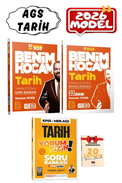 İndeks Akademi Benim Hocam 2026 AGS Ramazan Yetgin Tarih Soru Bankası+Deneme+...