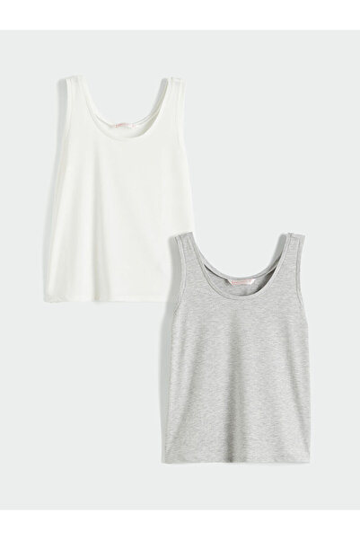LC Waikiki Grey u-neck women's tank top 2-pack from gülis store