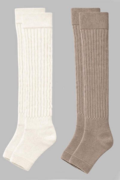 COTENCONCEPT زوجان من الجوارب المطاطية فوق الركبة بدون أصابع، مصنوعة من القطن...