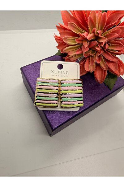 XUPING JEWELRY Striped Colorful Mineral Steel Earrings