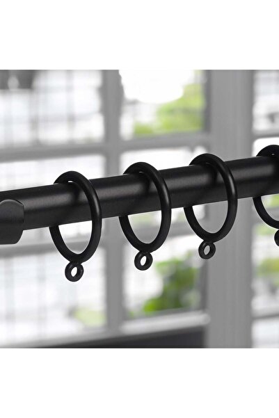 OEM Inele din Plastic Negru pentru Galerie Perdea 3.2cm - 10buc