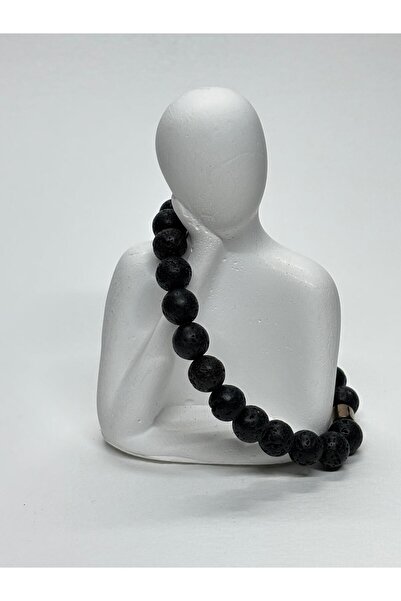 gemsartdeco Lav Stone Natural Bracelet Black