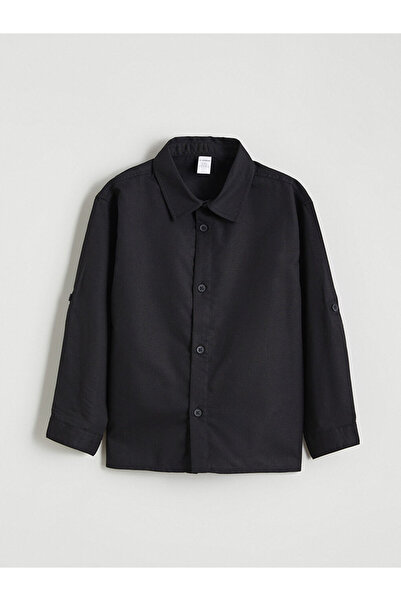 LC Waikiki Black Basic Boy's Shirt