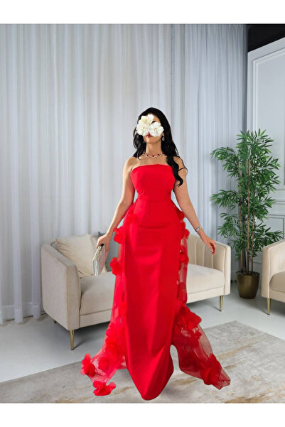 LITSHE A soft red dress decorated with roses