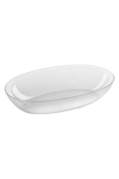 OEM Oval Transparent Plastic Serving Platter 26x16x5.5cm