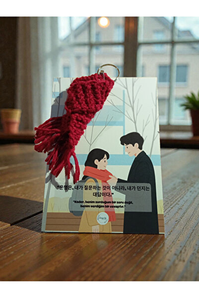 Annyeongk-shop Kore K drama Goblin Kırmızı Atkı Anahtarlık - El yapımı