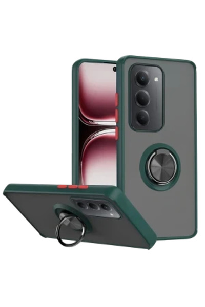 cepmoda Redmi'15 (4g)' Case - Frosted Transparent with Stand Ring, Colored Si...