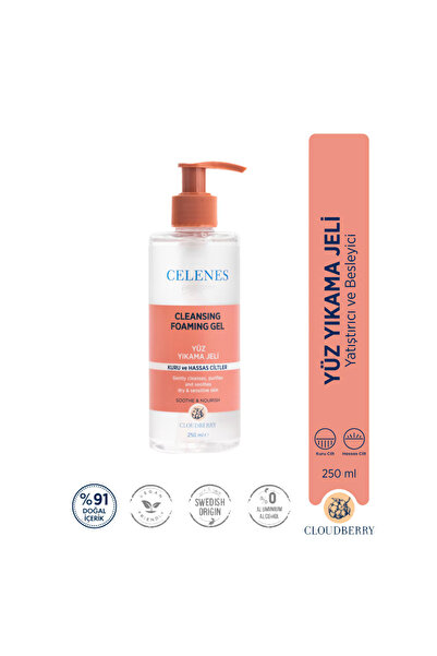 Celenes Cloudberry Yüz Yıkama Jeli Kuru ve Hassas Ciltler 250 ml