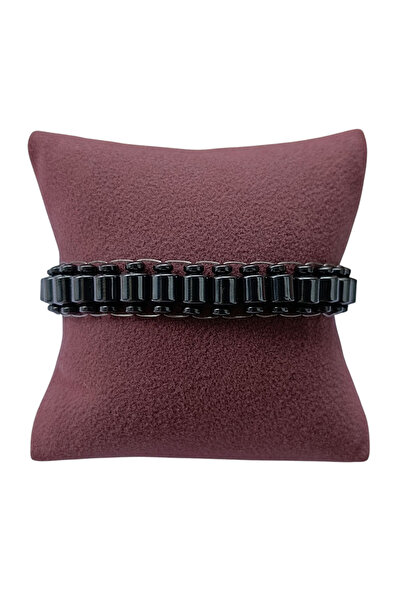 ByKolyeucum Cylinder Cut Hematite Stone Natural Stone Adult Bracelet