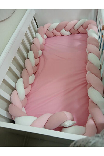 GULDESIGN واقي سرير أطفال محبوك 420 سم، 3 طبقات محبوكة، 90 × 120 سم