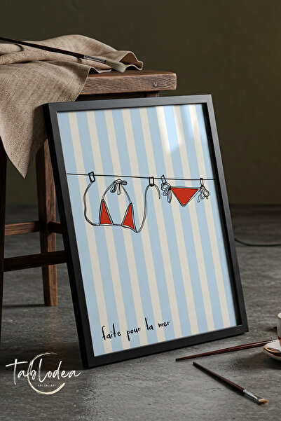 tablodea Poster înrămat cu decor de perete Pinterest cu dungi de vară, pictur...