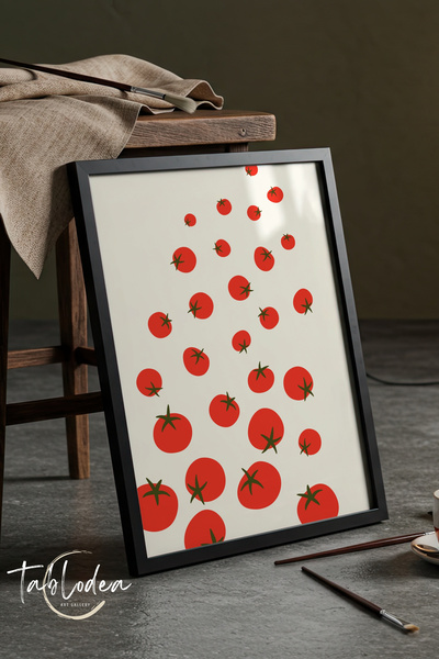 tablodea Ilustrație cu ramă pentru bucătăria italiană minimalistă Pomodoro, d...