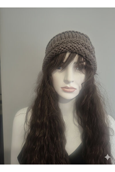 Hobiuniverse Hand Knitted Women's Beanie Winter Woolen Draped Oversized Bohem...