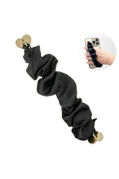 OEM Black Elastic Scrunchy Pattern Adhesive Grip for Mobile Phone 16cm