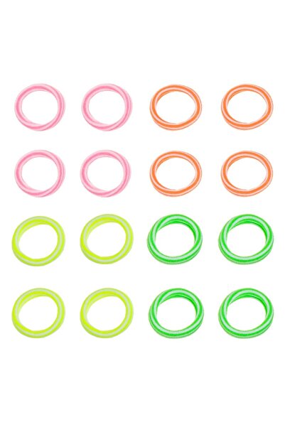 OEM Elastice Par Frotte Culori Neon cu Dungi pentru Copii - 16buc