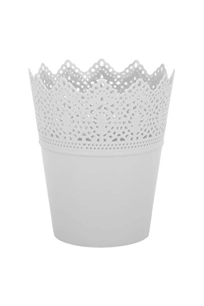 OEM White Plastic Mask Lace Pattern for Flower Pot Ø15x18cm - 1.7L