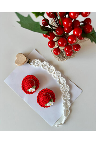 livadesign7 مشبك شعر للأطفال حديثي الولادة وحزام للهاية مصنوع يدويًا من 3 قطع