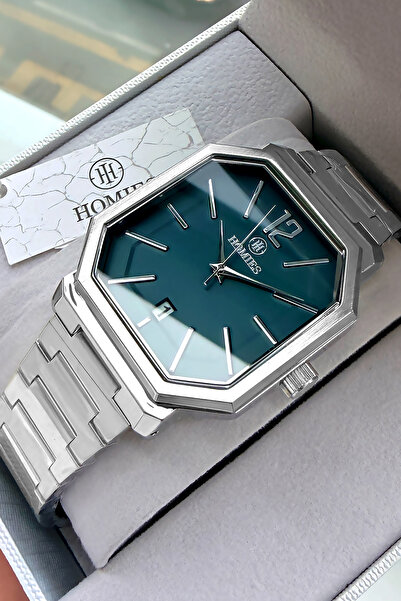 Homies Original Gift Men's Watch with Calendar Silver Color Steel Band 3 Atm ...