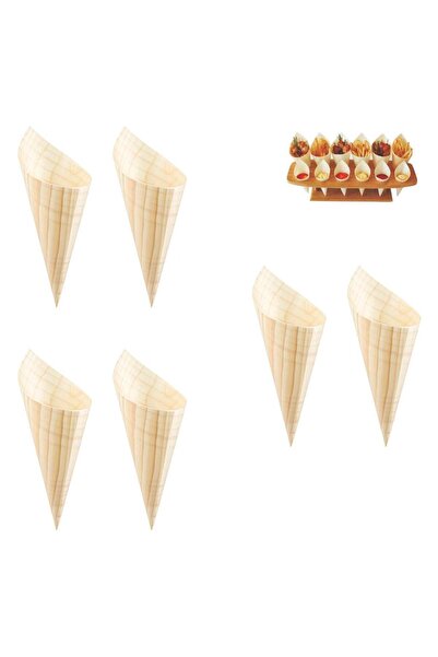 OEM Wooden Cornets Set for Party 18cm - 6pcs
