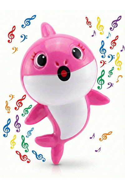 REZZOSS لعبة بيبي شارك الموسيقية للأطفال، مجسم سمكة قرش وردية تغني، أضواء LED...