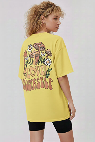 Let's Wear Back Printed Love Yourself Printed 100% Cotton Tshirt