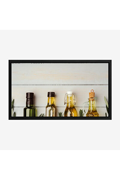Tajridhome لوحة طعام - زجاجات زيت - خلفية خشبية - دافئ - لوحات فن عصري - لوحا...