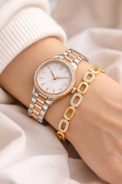 JANJANS Zinc Chain Gold Steel Bracelet