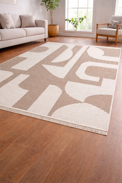 Homz Modern Touch 2108 Kahve Bohem Pamuk Kilim Çift Taraflı | Doğal Dokuma • ...