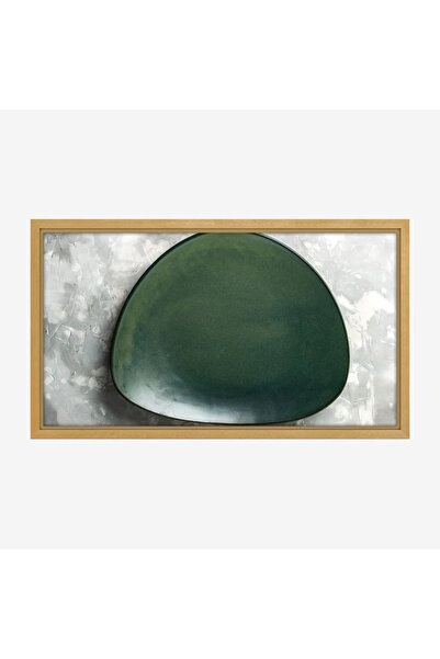 Tajridhome لوحة فنية حديثة - وعاء أخضر - خلفية رمادية - أنيقة - لوحات فن عصري...