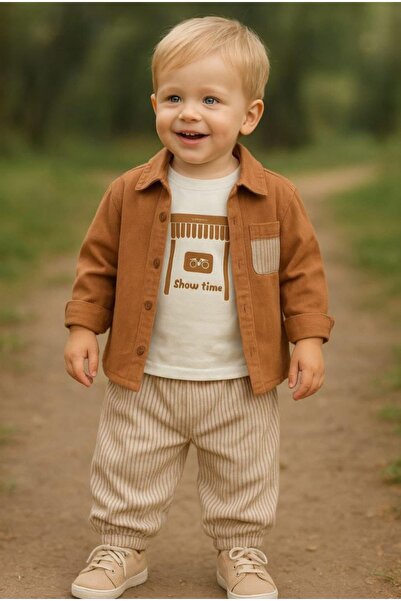 BEGONYA BEBECE KIDS SET 3 PIECE PENTRU COPII PANTALON CĂMAȘĂ TRIKO 2/5 ANI