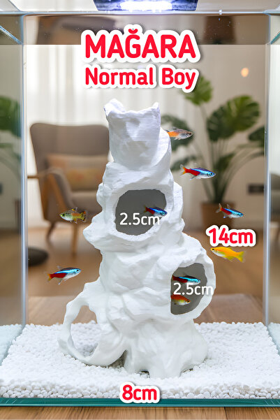 açelya3d Akvaryum Süsü Mağara Dekor Kaya Oyuk Dekoru Balık Saklanma Alanı 14x...