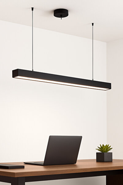 genric كشاف بنل مكتبي معلق أو لطش غطاء اسود لون الانارة ابيض 30 واط طول 120 سم