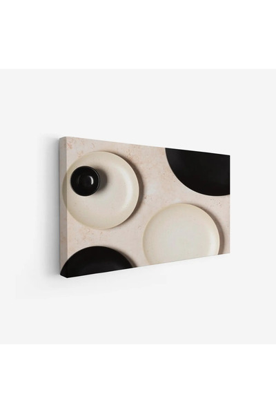 Tajridhome لوحة جدارية - أطباق دائرية - ألوان محايدة - هادئ - لوحات فن عصري -...