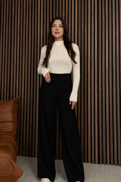 Leo Ferre Black Women's Comfortable Fit Knitwear Pants Size 38/40