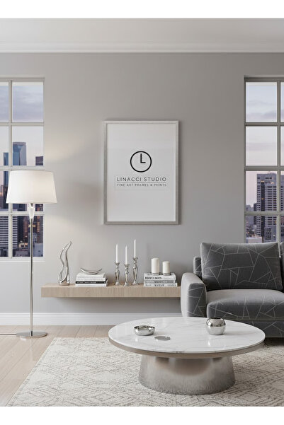 Linacci Премиум сребърна рамка от истинско стъкло с ламинирана рамка, подходя...