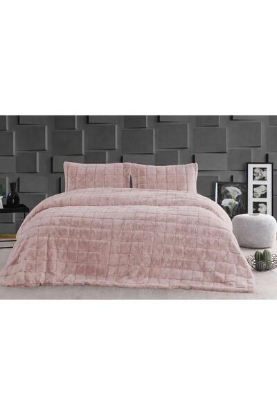 Merinos LUXE PEMBE ÇİFT KİŞİLİK YATAK ÖRTÜSÜ SETİ