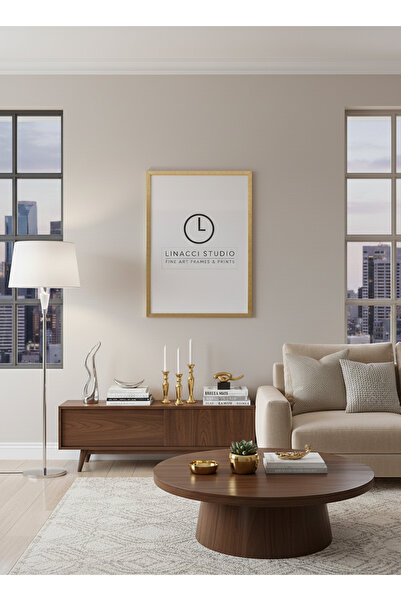 Linacci Премиум златна рамка от истинско стъкло с ламинирана рамка, подходяща...