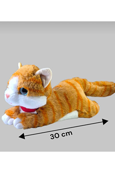 TOPROCKSTORE Sevimli Kedi Peluş Yavru Kedi Sesli Miyavlayan Peluş Kedi Uyku Arkadaşı 30 cm